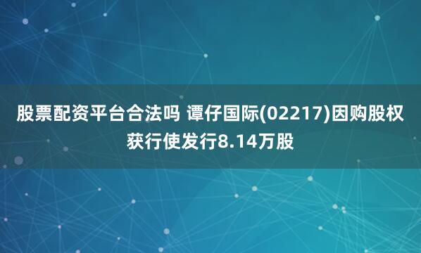 股票配资平台合法吗 谭仔国际(02217)因购股权获行使发行8.14万股