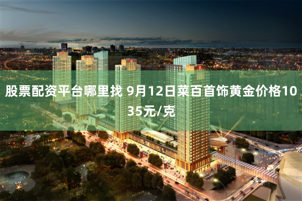股票配资平台哪里找 9月12日菜百首饰黄金价格1035元/克