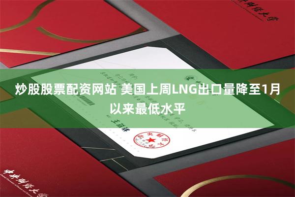 炒股股票配资网站 美国上周LNG出口量降至1月以来最低水平