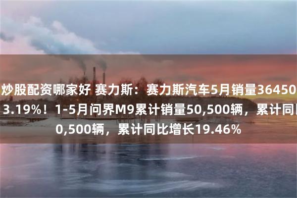 炒股配资哪家好 赛力斯：赛力斯汽车5月销量36450辆，同比增长13.19%！1-5月问界M9累计销量50,500辆，累计同比增长19.46%