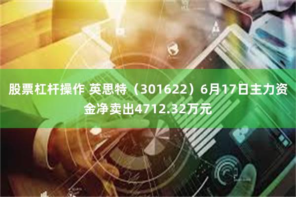 股票杠杆操作 英思特（301622）6月17日主力资金净卖出4712.32万元