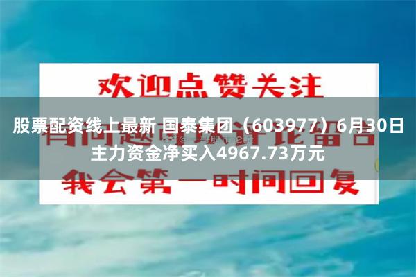 股票配资线上最新 国泰集团（603977）6月30日主力资金净买入4967.73万元
