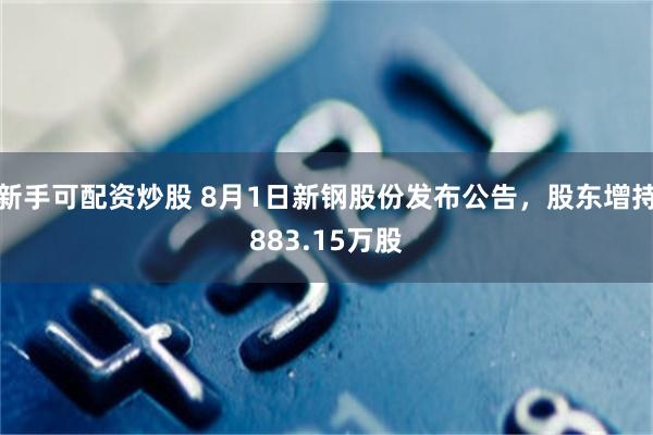 新手可配资炒股 8月1日新钢股份发布公告，股东增持883.15万股