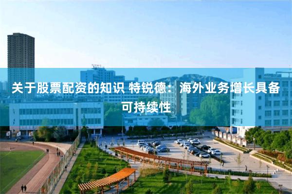 关于股票配资的知识 特锐德:海外业务增长具备可持续性