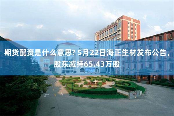期货配资是什么意思? 5月22日海正生材发布公告，股东减持65.43万股