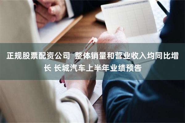 正规股票配资公司  整体销量和营业收入均同比增长 长城汽车上半年业绩预告